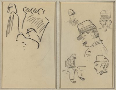 Soldater; Fire soldater og en siddende figur [verso] af Paul Gauguin