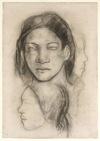 Tahitiske ansigter (set forfra og i profil) af Paul Gauguin