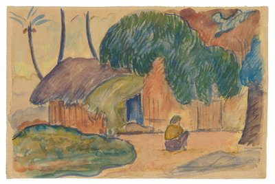Tahitisk hytte af Paul Gauguin