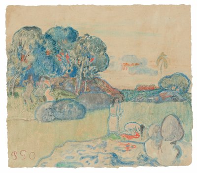 Tahitisk landskab af Paul Gauguin