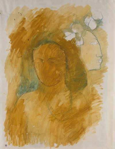 Tahitianische Frau mit bösem Geist af Paul Gauguin