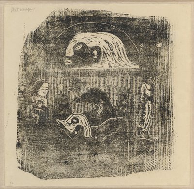 Te Atua (Guderne) lille tallerken [verso] af Paul Gauguin