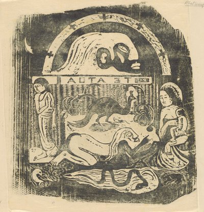 Te Atua The Gods Small Plate [recto], i eller efter 1895. af Paul Gauguin