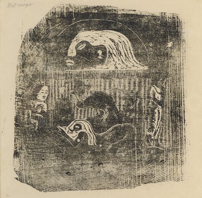 Te Atua The Gods Small Plate [verso], i eller efter 1895. af Paul Gauguin