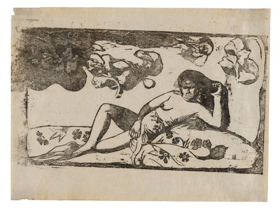 Te arii vahine-opoi (Kvinde med mangotræthed), fra Suite of Late Wood-Block Prints af Paul Gauguin