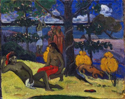 Dronning II Kvinden med Mango II, 1896. af Paul Gauguin
