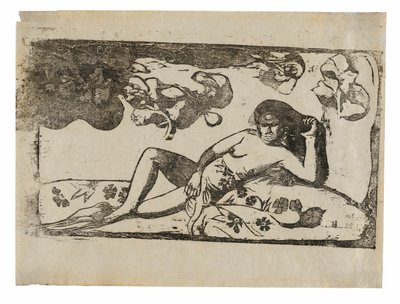 Te arii vahine-opoi (Kvinde med mangotræthed), fra Suite of Late Wood-Block Prints af Paul Gauguin