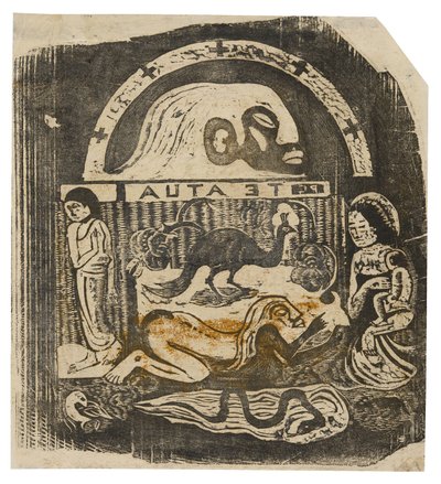 Te atua (Guden), fra serien af sene træbloktryk af Paul Gauguin