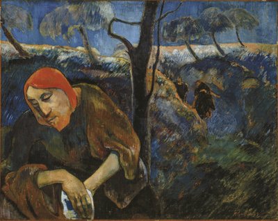 Kvalen i haven Kristus i Getsemane Have, 1889. af Paul Gauguin