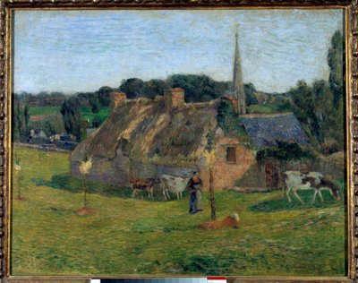 The Derout Lollichon field and the church of Pont Avendani af Paul Gauguin