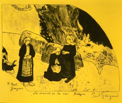 The Drama of the Sea, Bretagne, fra Volpini Suite: Dessins lithographiques, 1889., 1889. af Paul Gauguin