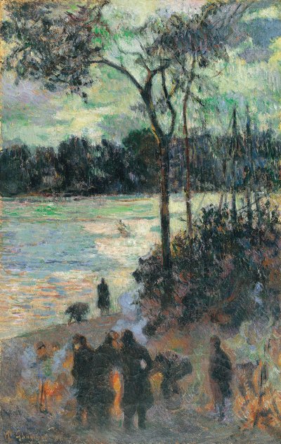 Branden ved flodbredden, 1886 af Paul Gauguin