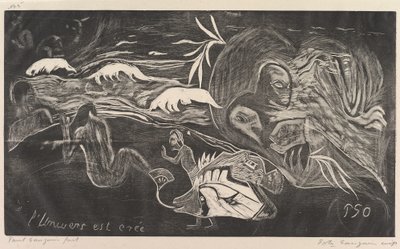 Universet er skabt Universet er skabt, fra duften Noa Noa, 1893-94. af Paul Gauguin
