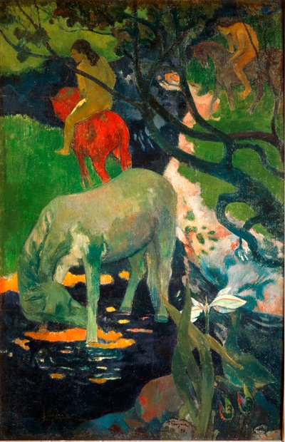 Den hvide hest (olie på lærred af Paul Gauguin
