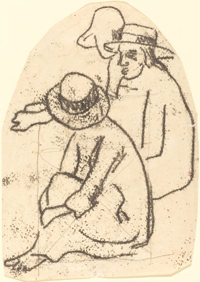 Three Tahitians (Studie for "The Sister of Charity") af Paul Gauguin