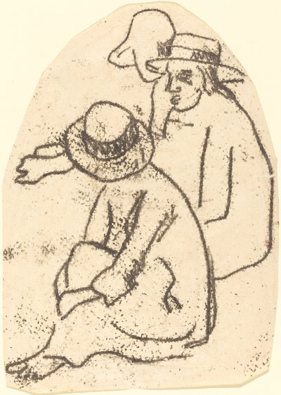 Three Tahitians Study for The Sister of Charity, 18991902. af Paul Gauguin