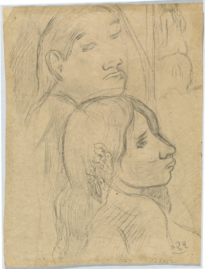 To markiser [verso] af Paul Gauguin