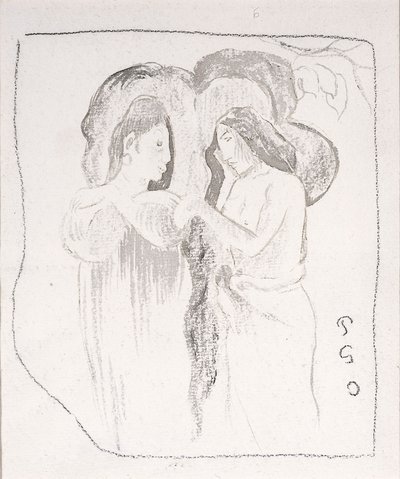 To Tahitianske kvinder, ca. 1894 af Paul Gauguin