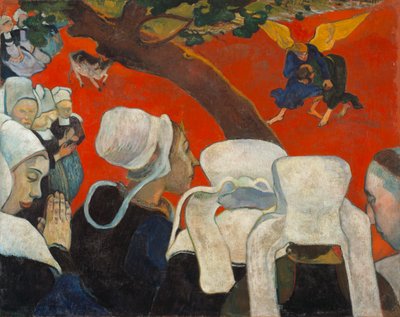 Syn efter prædikenen Jakobs kamp med englen, 1888. af Paul Gauguin
