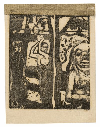 Kvinde plukker frugt og Oviri af Paul Gauguin
