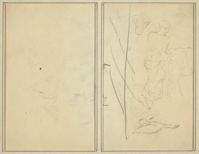 Kvinde med Ko og Gås; Modsikker [verso] af Paul Gauguin