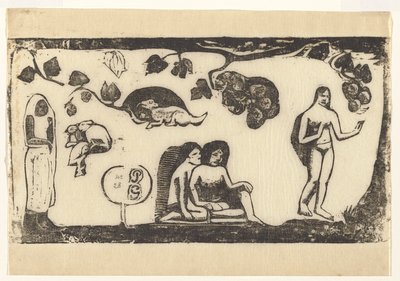 Kvinder, dyr og løv af Paul Gauguin