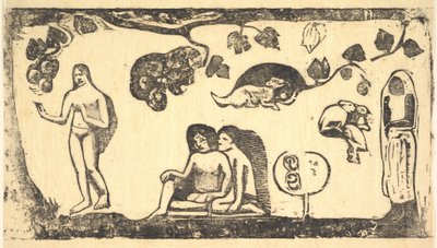 Kvinder, dyr og løv, 1898. af Paul Gauguin