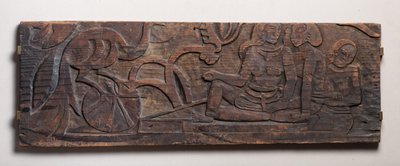 Kvinder med en påfugl, relief af Paul Gauguin