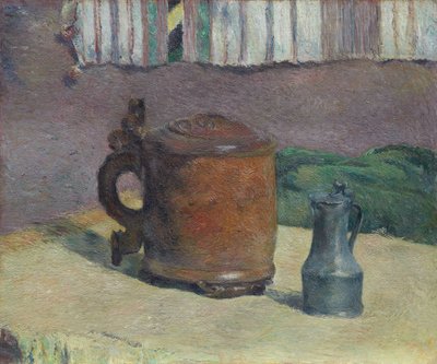 Trætankard og metalkande af Paul Gauguin