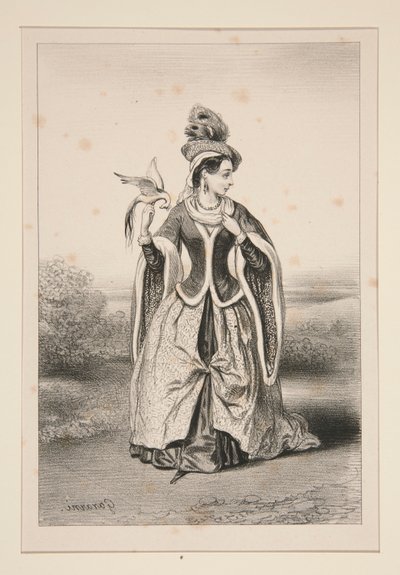 (CHATELAINE MIDDELALDER.) af Paul Gavarni