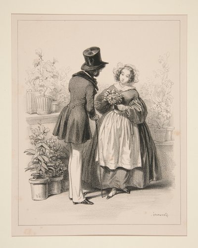 BOUQUETIERE. af Paul Gavarni