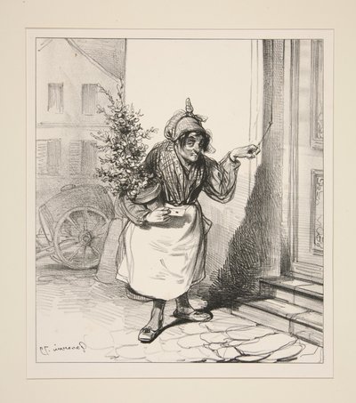 Kære engel, min kærlighed sender dig på zefyrens vinger duften af nogle blomster og tusind kys. af Paul Gavarni