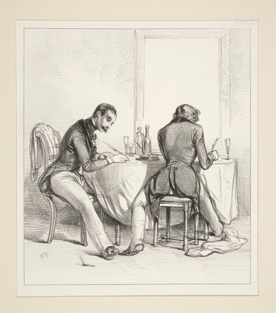 Dobbeltindkomstorlov. Vores (dette ord overstreget) kære Adele af Paul Gavarni