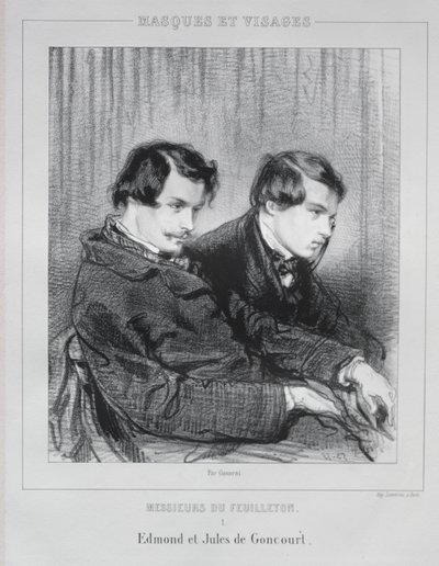 Edmond og Jules de Goncourt, 1853. af Paul Gavarni
