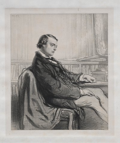 Pressens herrer: Théodore de Banville, 1853. af Paul Gavarni