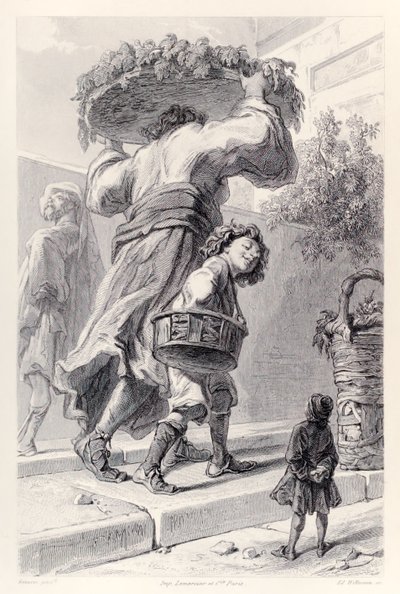 Gulliver og Lord Rudrud, fra den franske udgave af Gullivers rejser af Jonathan Swift af Paul Gavarni