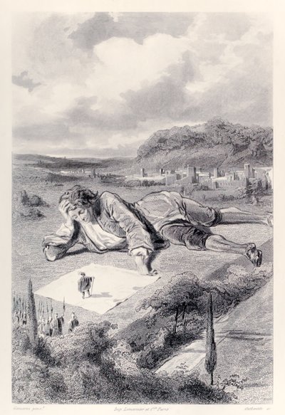 Gulliver har audiens hos Emperor of Lilliput, fra den franske udgave af Gullivers Travels af Jonathan Swift af Paul Gavarni