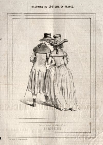 Kostumehistorie i Frankrig: Parisere, 1843. af Paul Gavarni