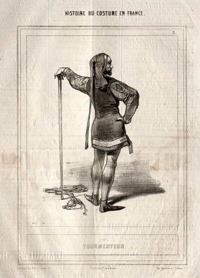 Kostumehistorie i Frankrig: Tormenteur, 1843. af Paul Gavarni