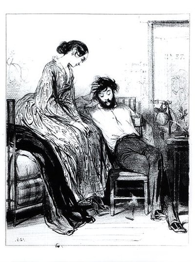 I Prison for Debt at Clichy, ca. 1830-40 (litho) (s/h foto) af Paul Gavarni