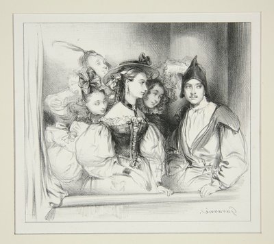 La Loge Du Bal. af Paul Gavarni