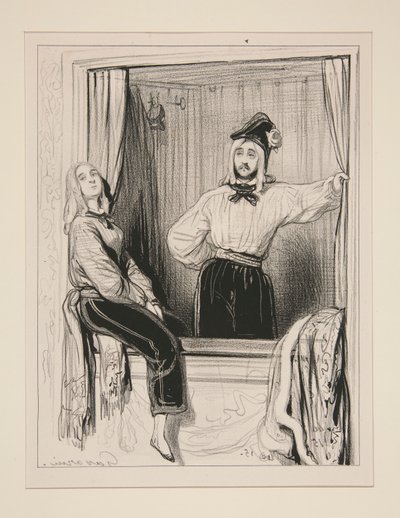 Viscount Aime de Trois Etoiles og Dame Eloa de Tremblemont går af Paul Gavarni