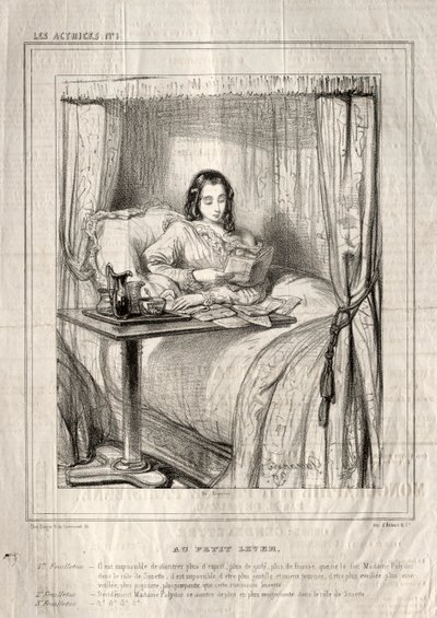 Skuespillerinderne: Ved den lille solopgang..., 1843. af Paul Gavarni