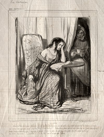 Skuespillerinderne: Rollen, 1843. af Paul Gavarni