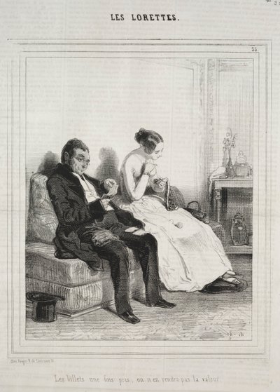 The Lorettes, 1842. af Paul Gavarni