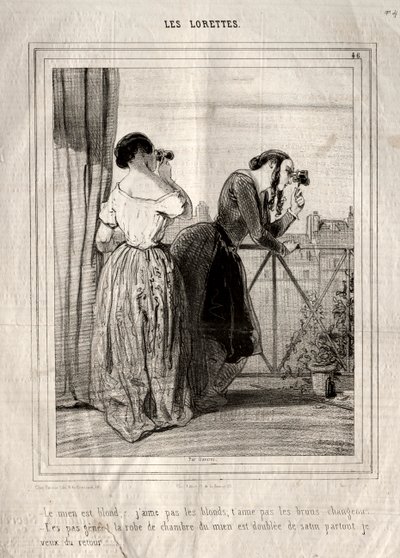 The Lorettes, 1842. af Paul Gavarni