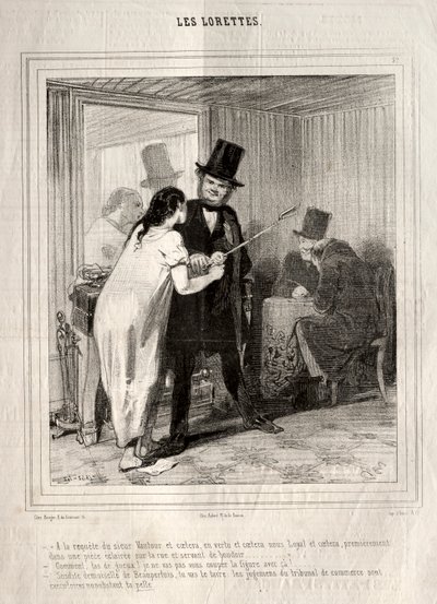 The Lorettes, 1842. af Paul Gavarni