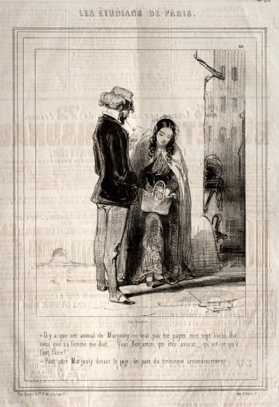 Studenterne i Paris, 1842. af Paul Gavarni