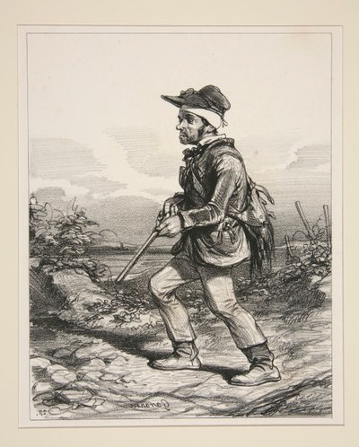 Hr. Gontard, / (fra Clos-Gorju), / Stor ejer, stemmeberettiget, / på jagt efter l af Paul Gavarni