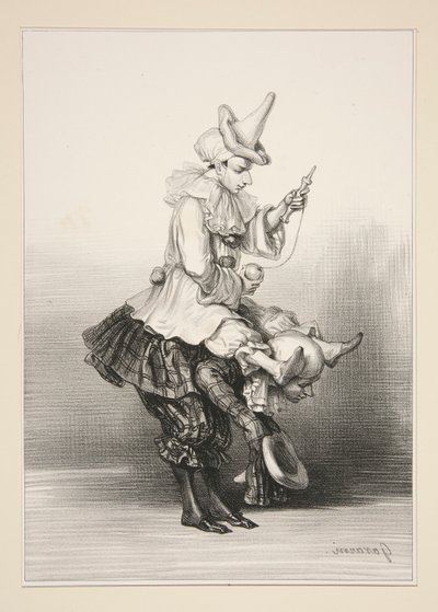 PAILLASSE OG PIERROT af Paul Gavarni